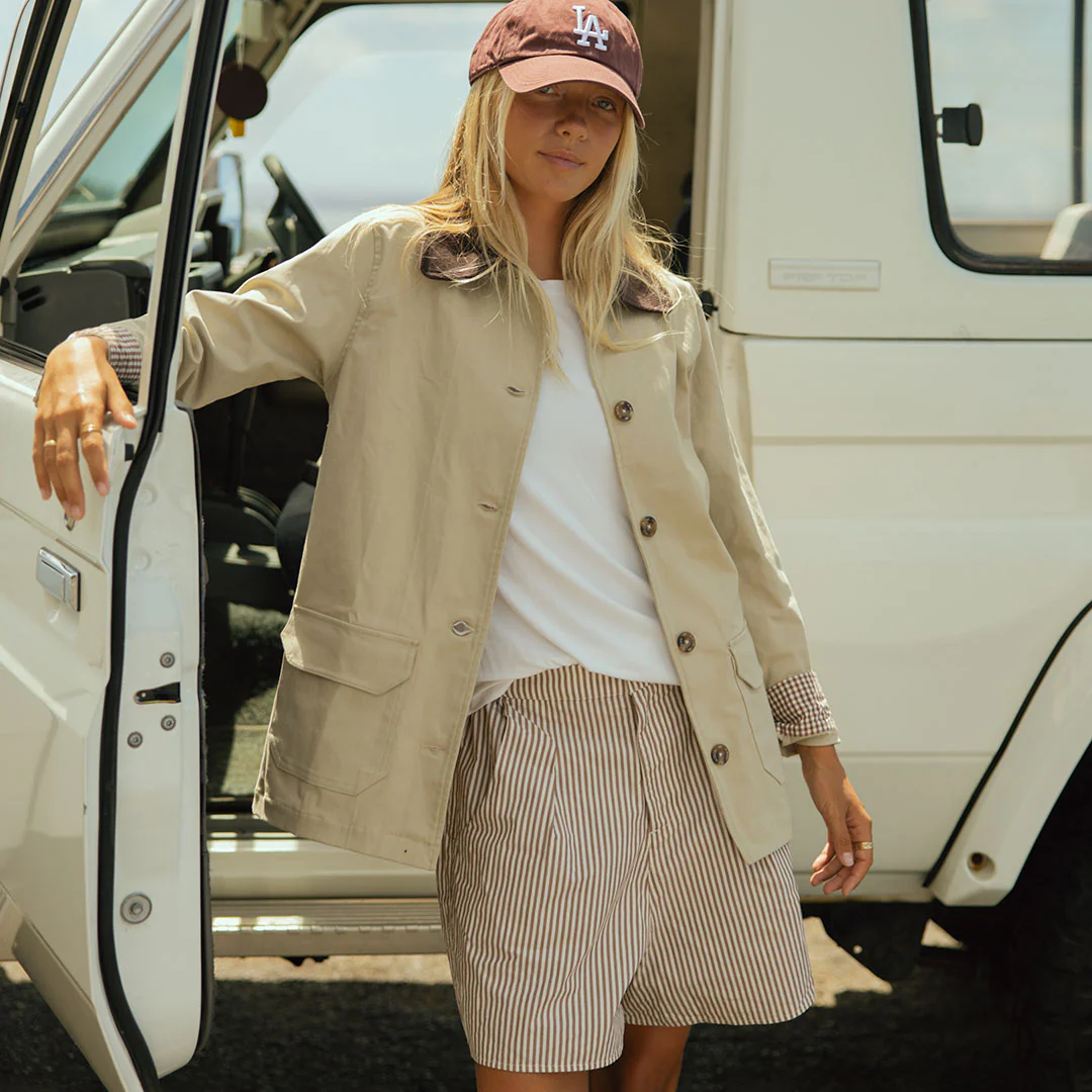 Harvest Shorts, Brown and White Stripe - Image 7