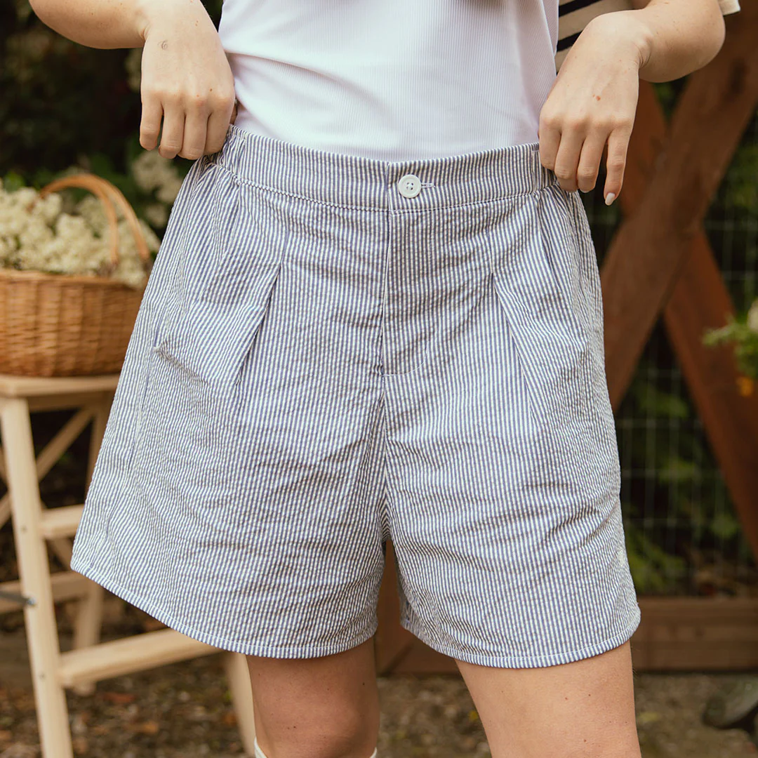 Harvest Shorts, Navy Seersucker - Image 2