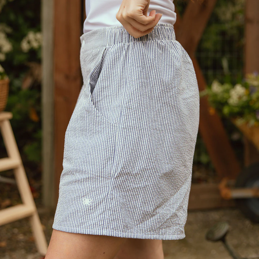 Harvest Shorts, Navy Seersucker - Image 4