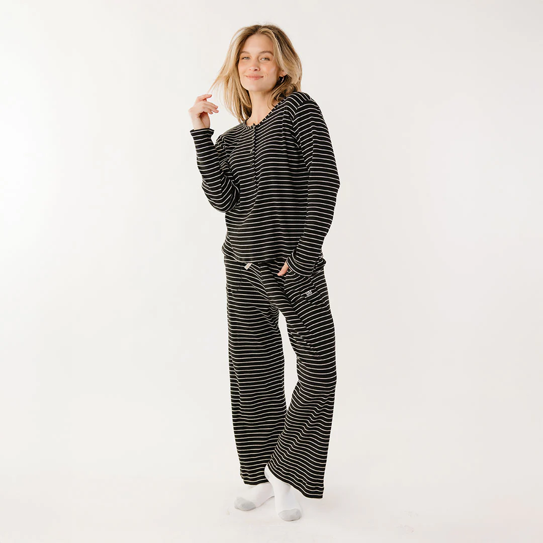 Henley, Black and White Stripe - Image 2