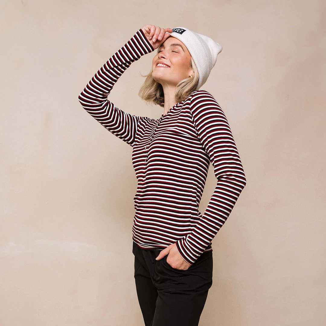Henley, Burgundy Stripe - Image 10