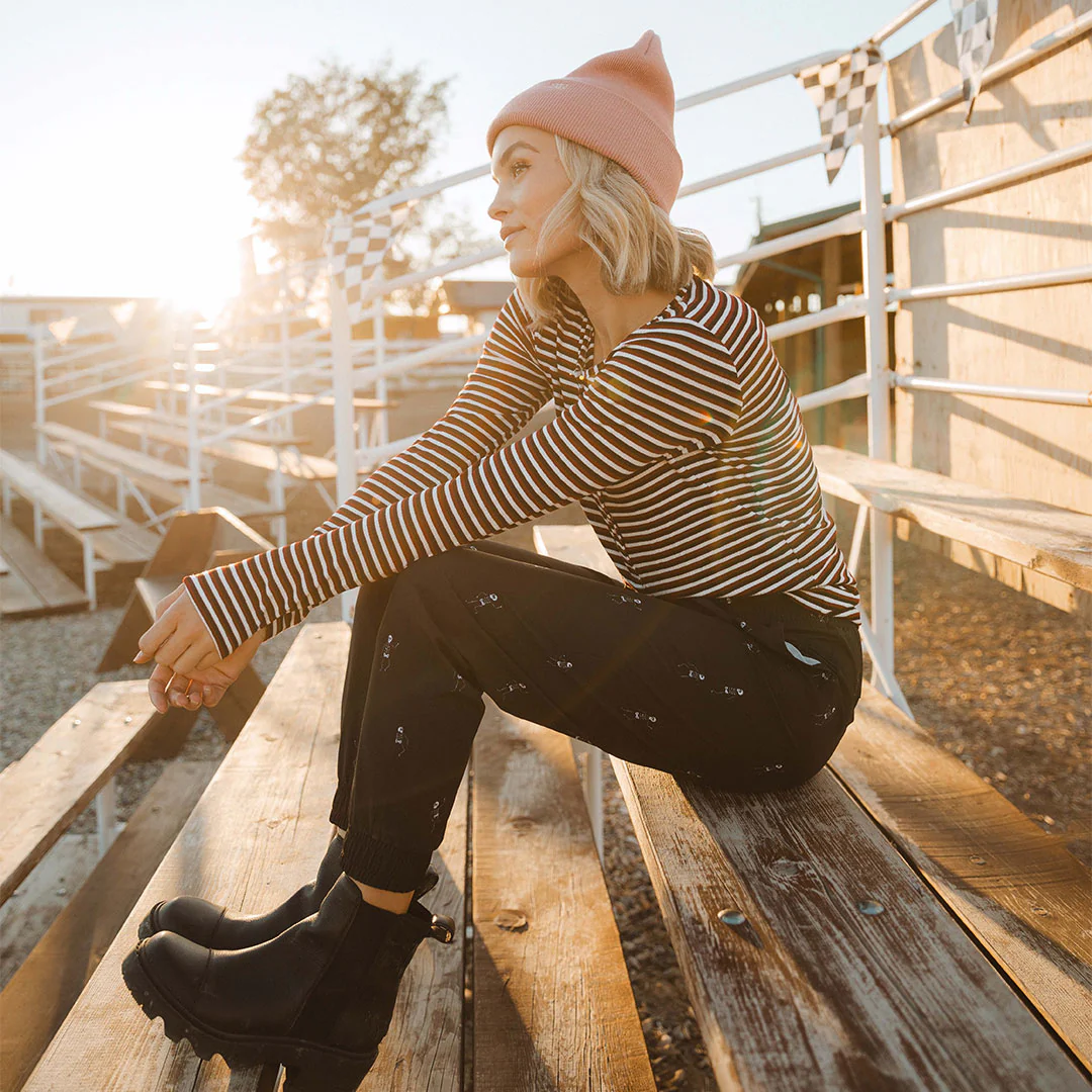 Henley, Burgundy Stripe - Image 2