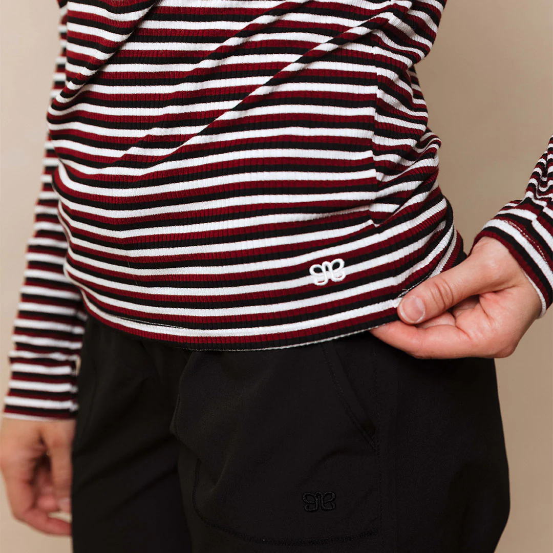 Henley, Burgundy Stripe - Image 9