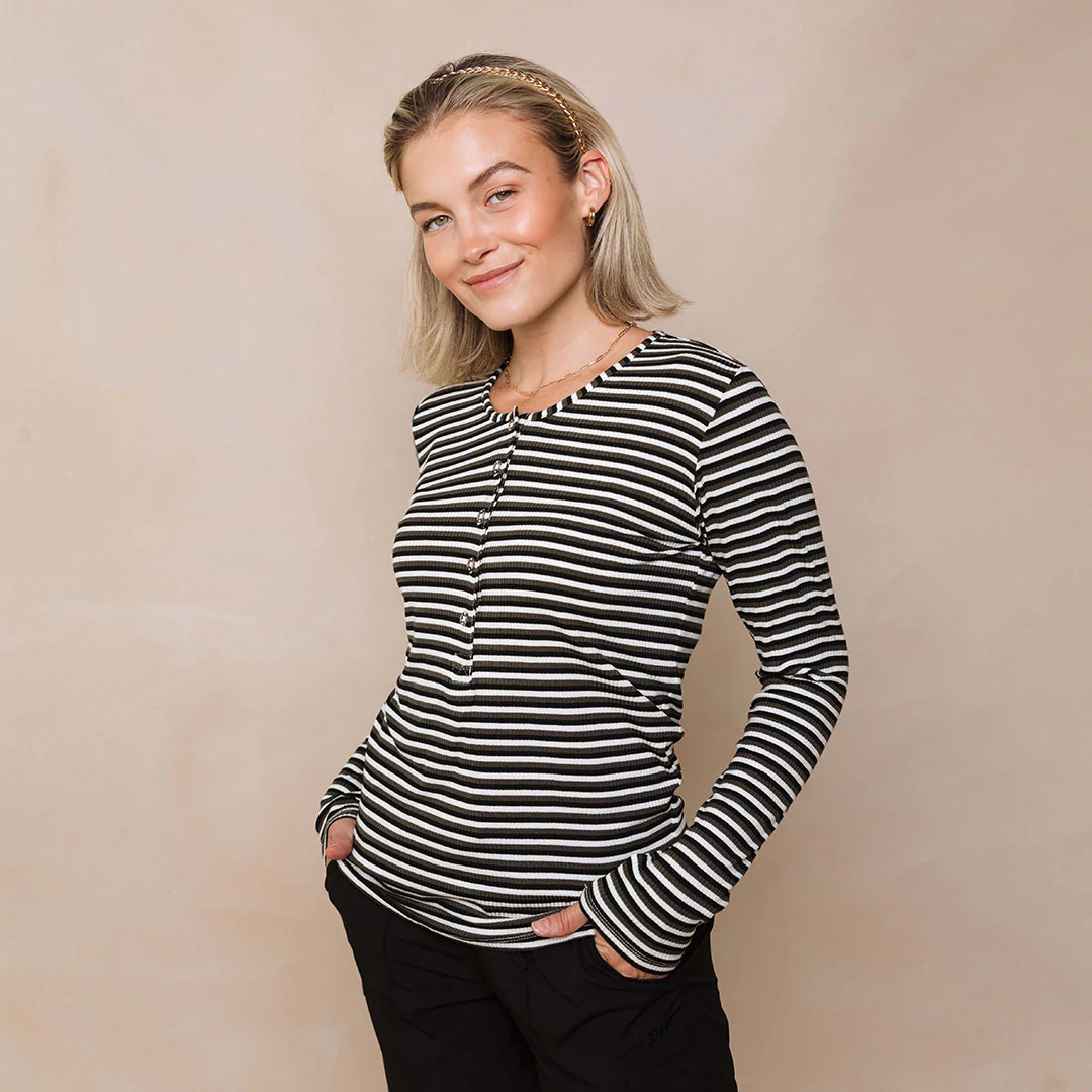 Henley, Olive Stripe - Image 10
