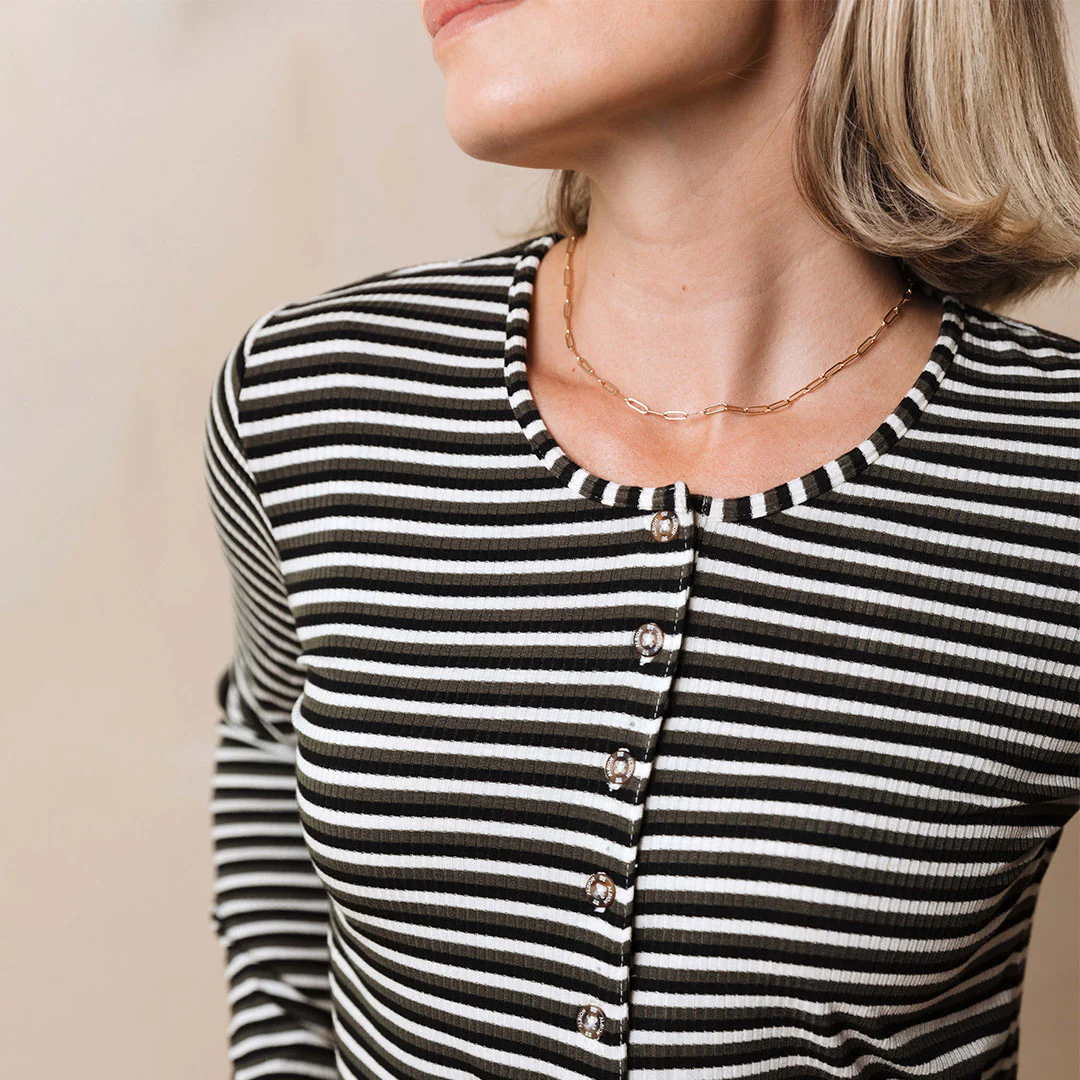 Henley, Olive Stripe - Image 15