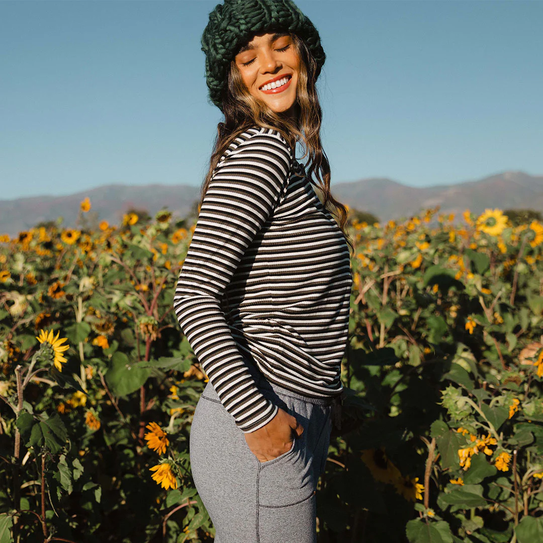 Henley, Olive Stripe - Image 9
