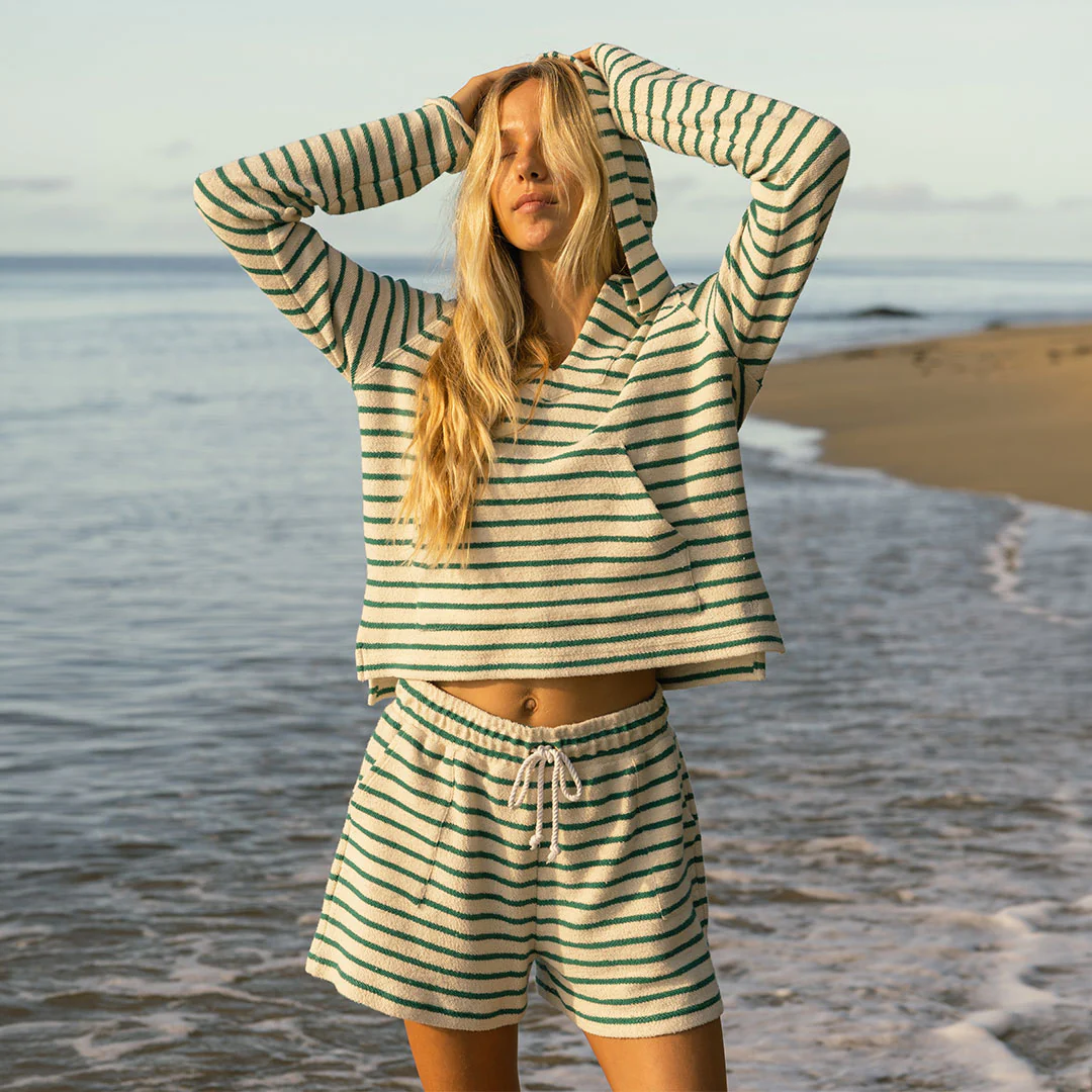 High Tide Shorts, Green Stripe - Image 5