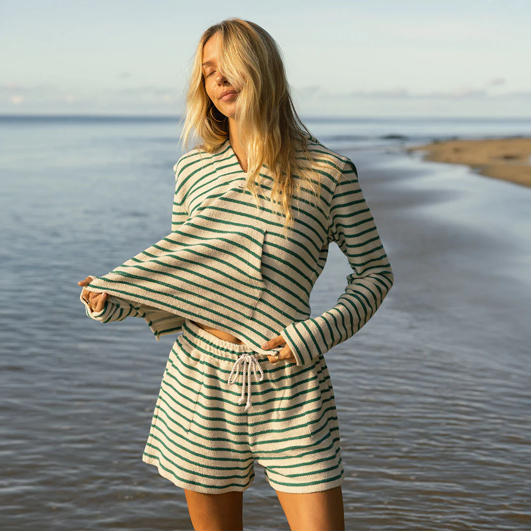 High Tide Shorts, Green Stripe - Image 8