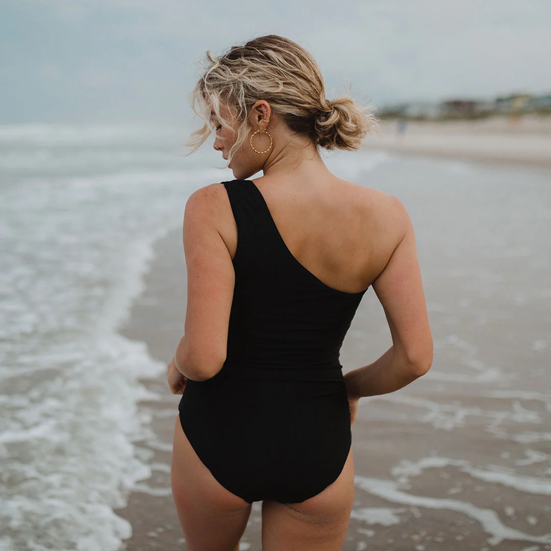 Icon Ruched One-Piece, Black - Image 2