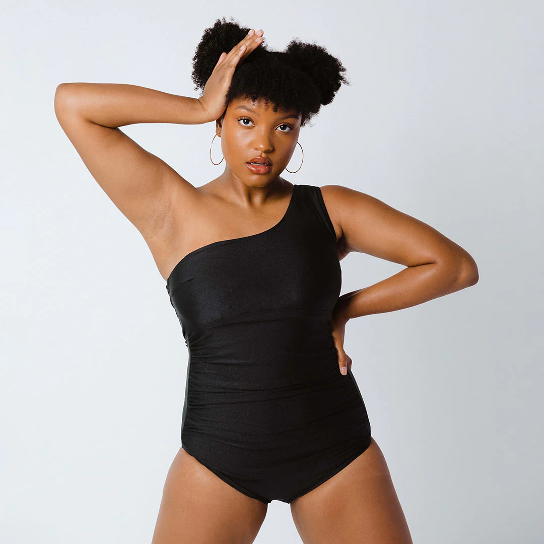 Icon Ruched One-Piece, Black - Image 7