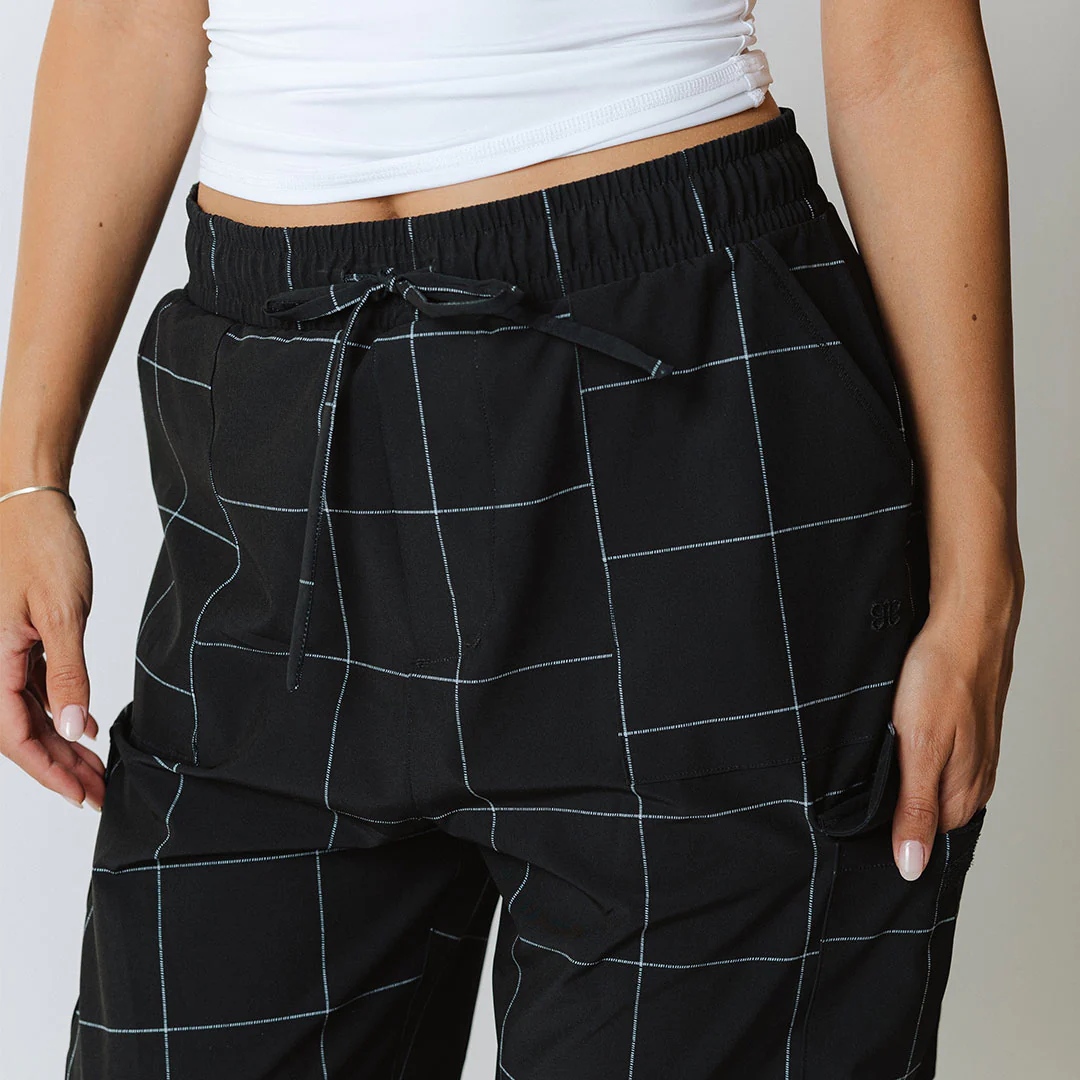 Jetsetter Cargo Joggers, Black Windowpane - Image 10