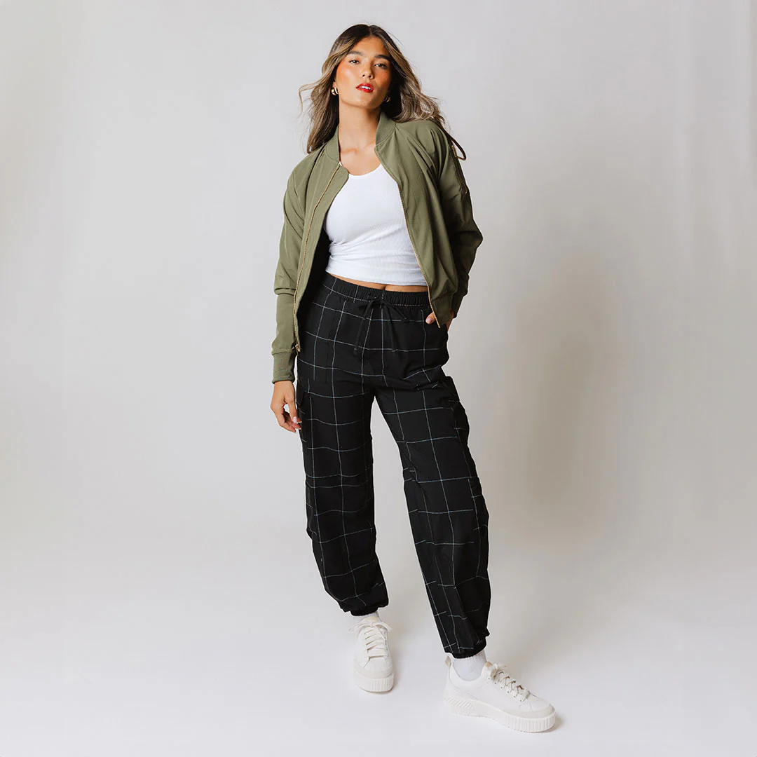 Jetsetter Cargo Joggers, Black Windowpane - Image 6