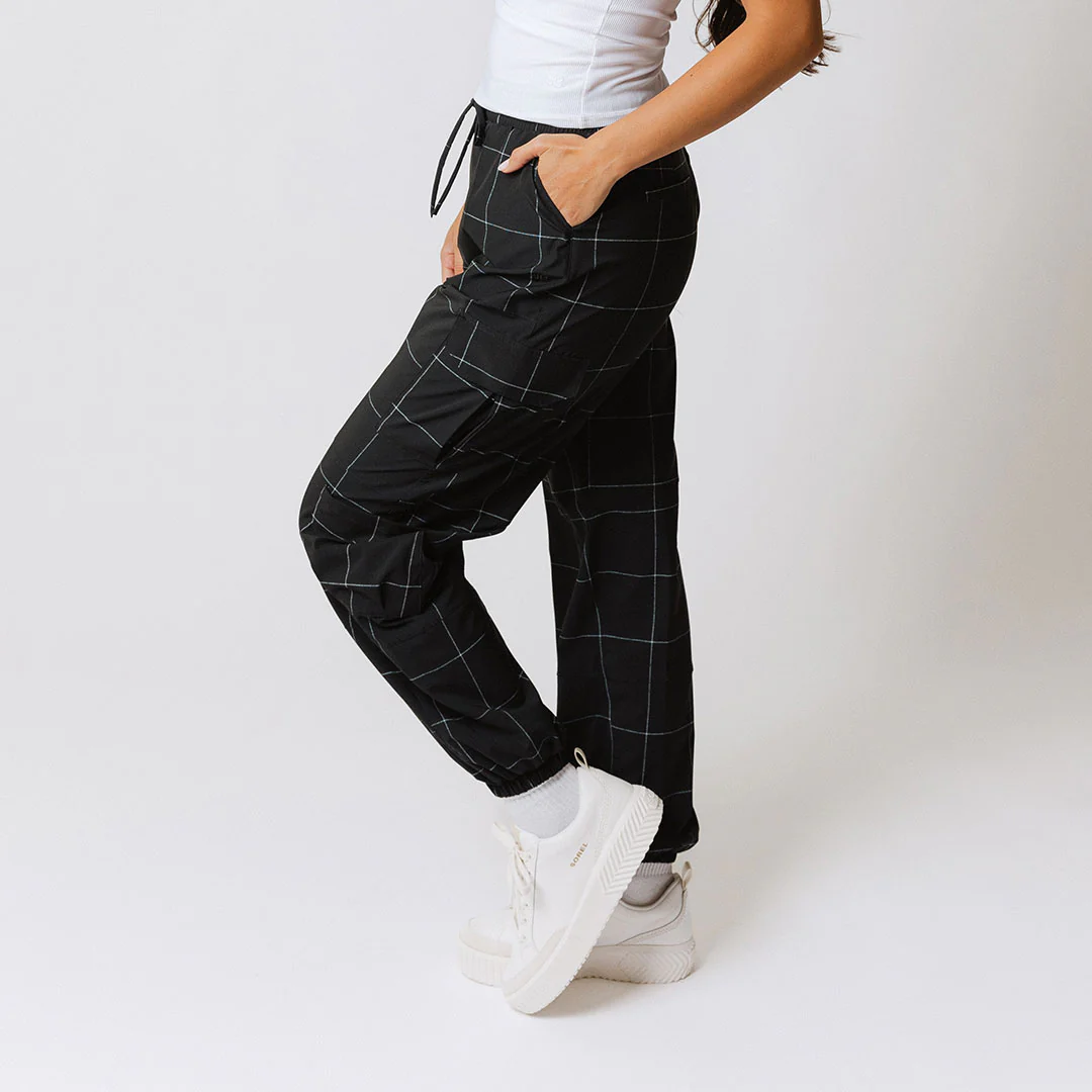 Jetsetter Cargo Joggers, Black Windowpane - Image 7