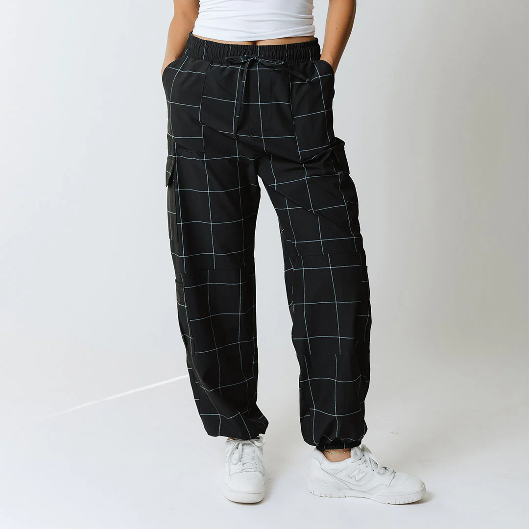 Jetsetter Cargo Joggers, Black Windowpane - Image 8