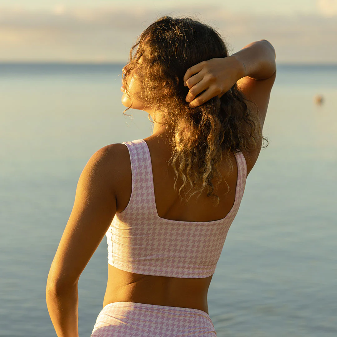 Lavender Houndstooth Olivia Swim Crop - Image 6