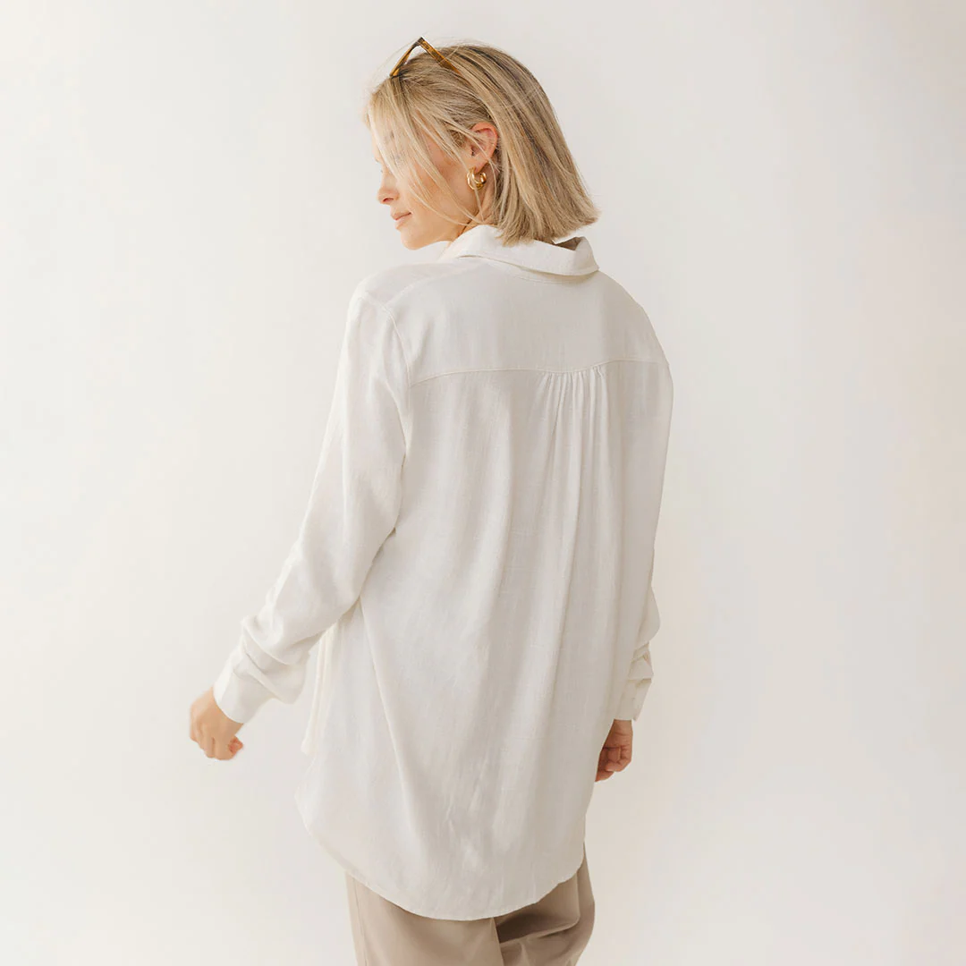 Long Tunic Button Down, Natural - Image 2