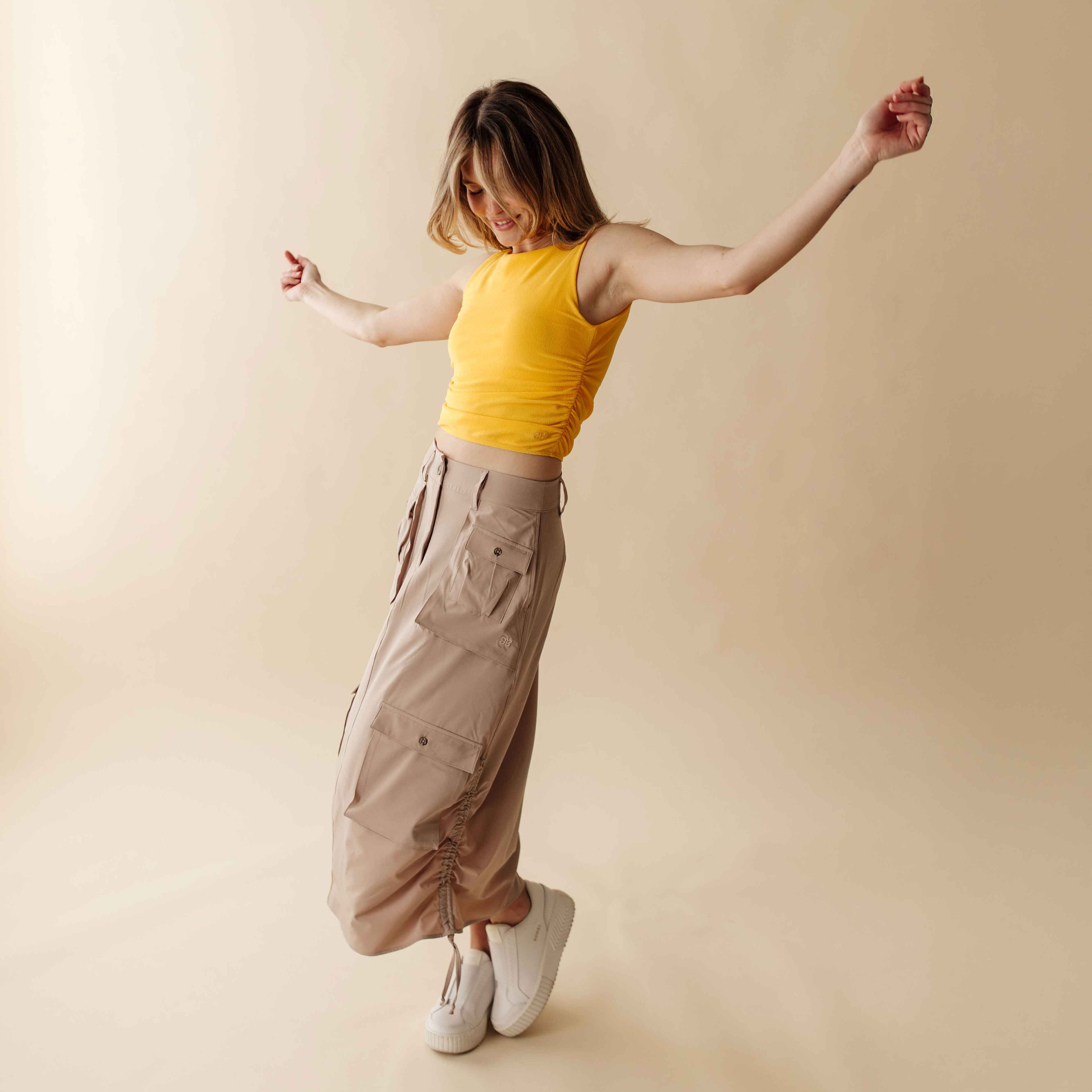 Maxi Cargo Skirt, Cobblestone - Image 11