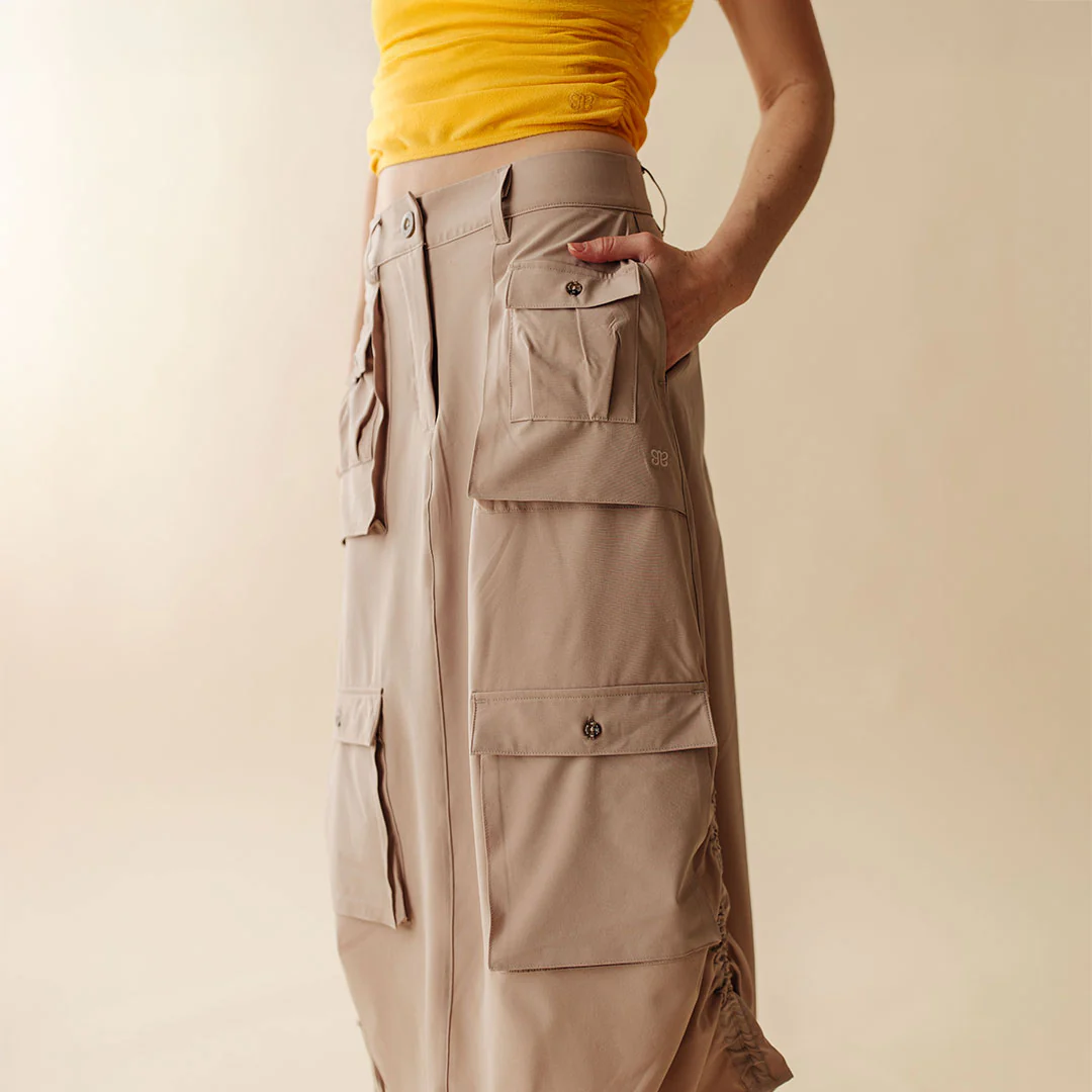 Maxi Cargo Skirt, Cobblestone - Image 12