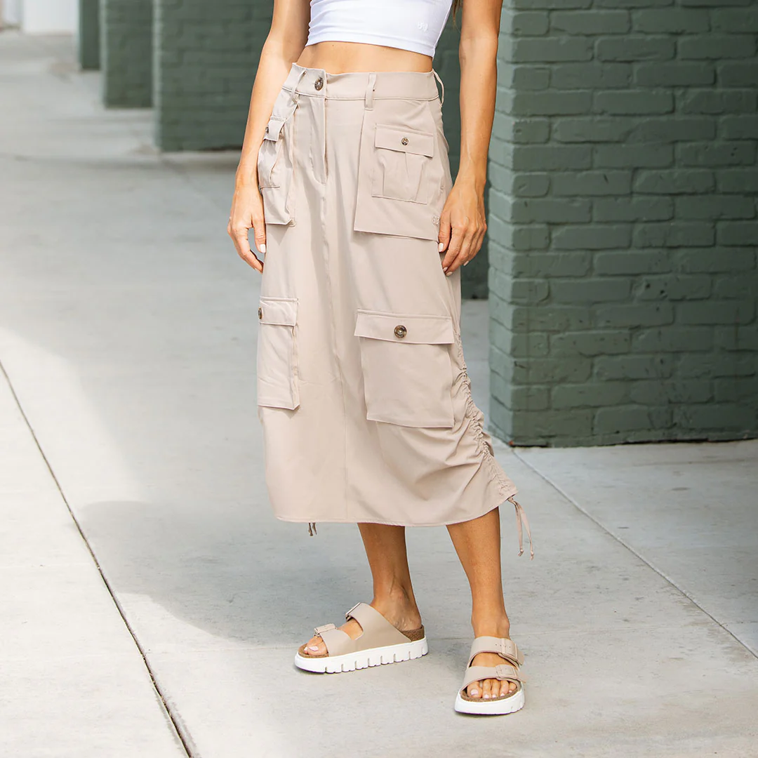 Maxi Cargo Skirt, Cobblestone - Image 6