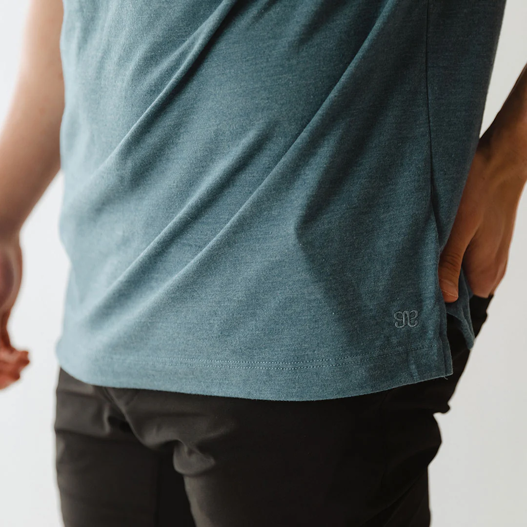 Men's Classic Tee, Heather Blue - Image 5