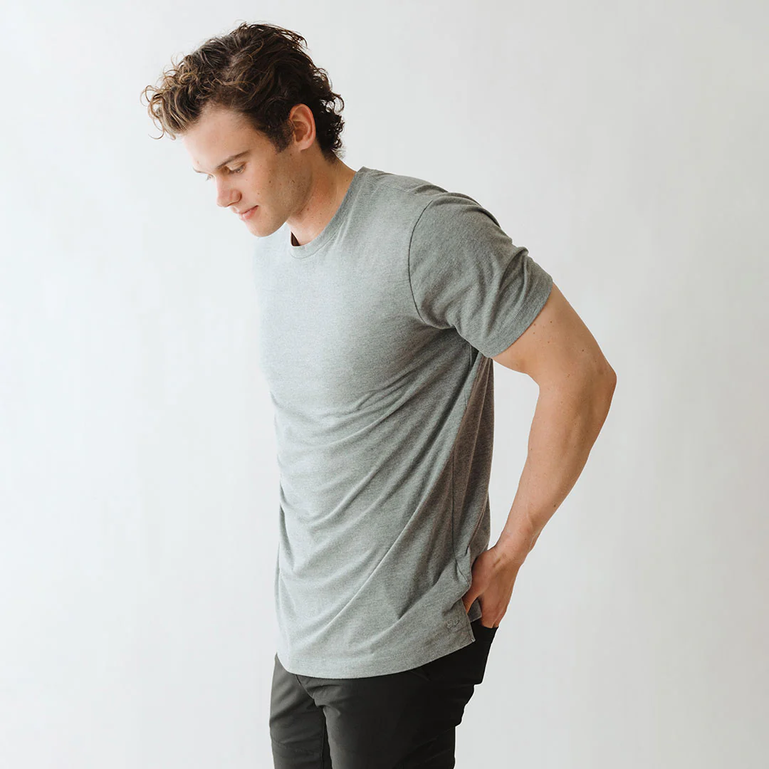 Men's Classic Tee, Heather Grey - Image 2