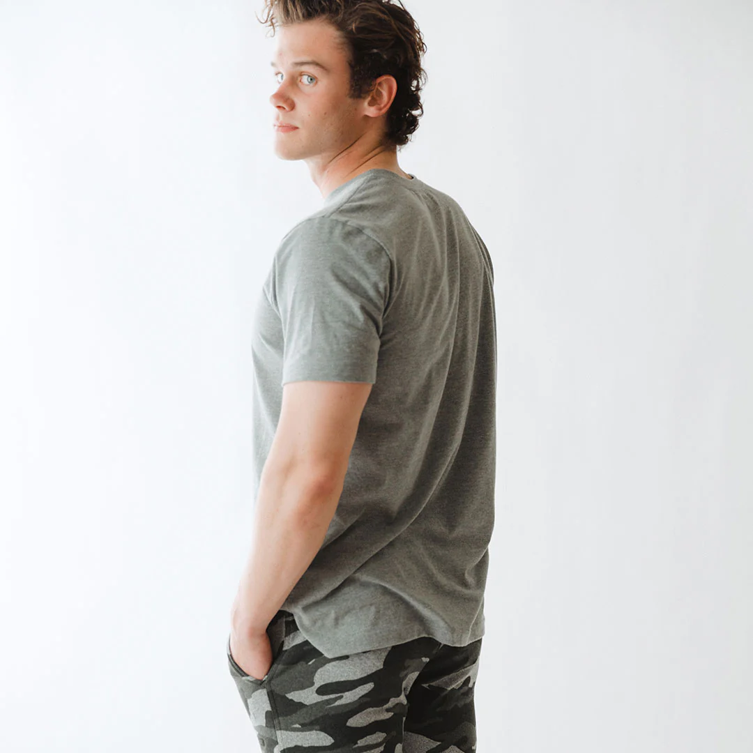 Men's Classic Tee, Heather Grey - Image 3