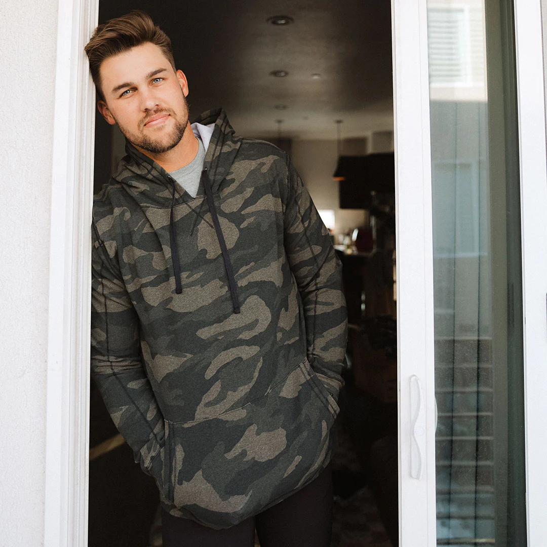 Men's Hoodie, Green Camo - Image 3