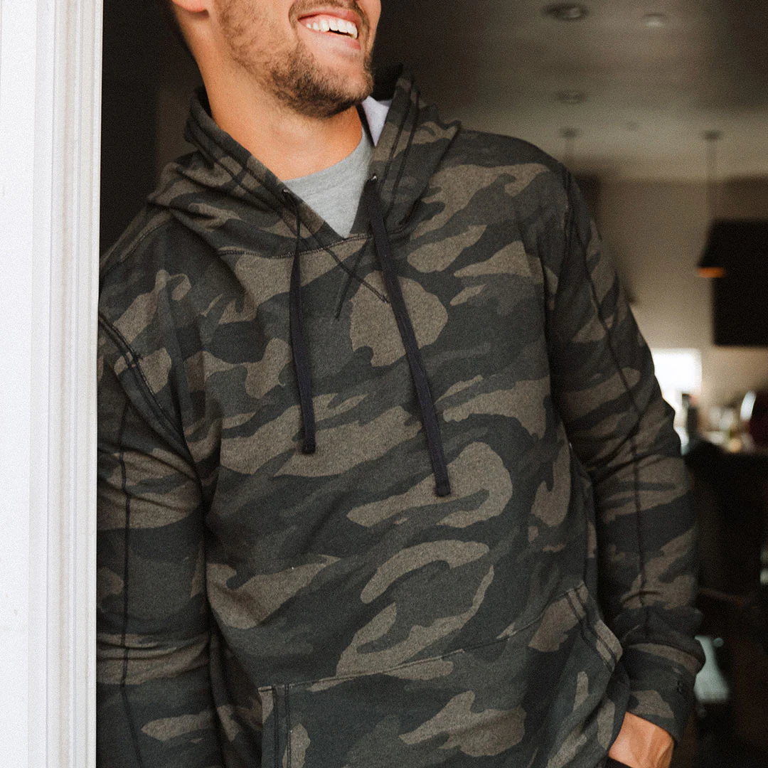 Men's Hoodie, Green Camo - Image 4