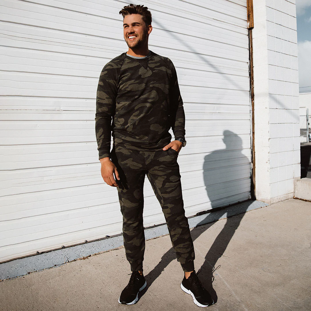 Men's Sweatshirt, Green Camo - Image 2