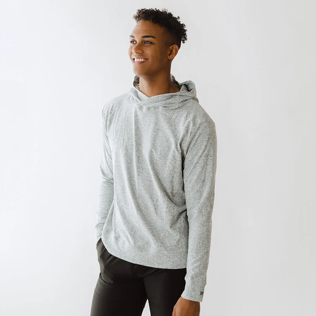 Men's Travel Hoodie, Heather Grey - Image 2
