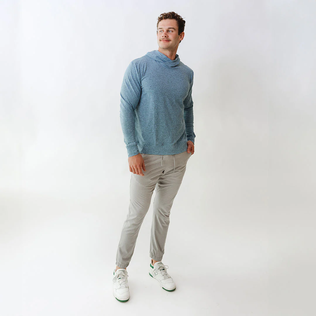 Men's Travel Hoodie, Sky - Image 2