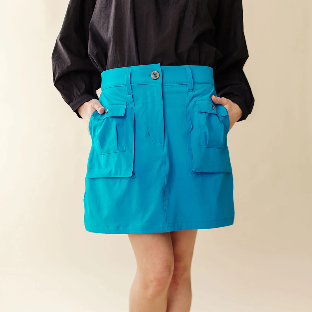 Mini Cargo Skirt, Cobalt - Image 6