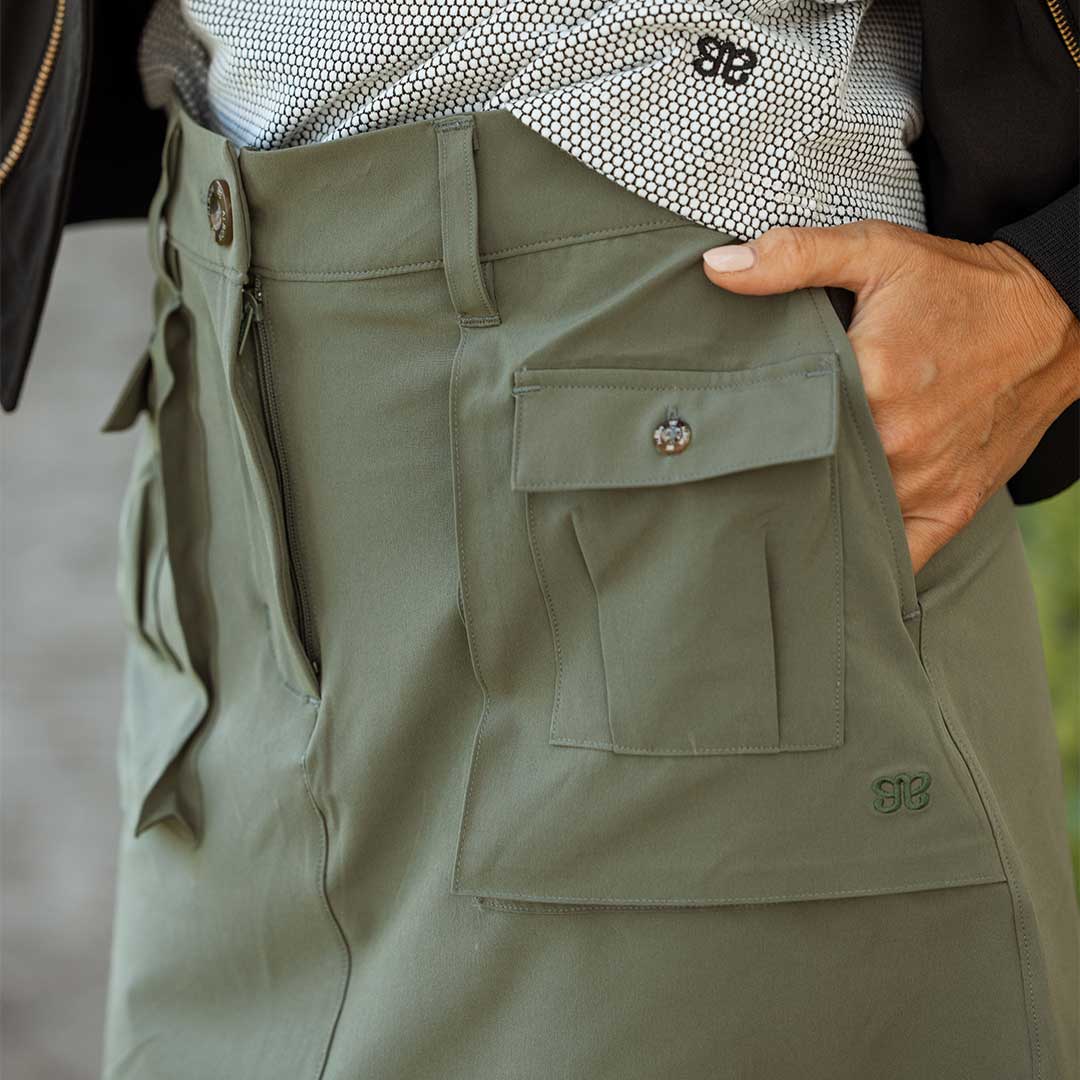 Mini Cargo Skirt, Olive - Image 8