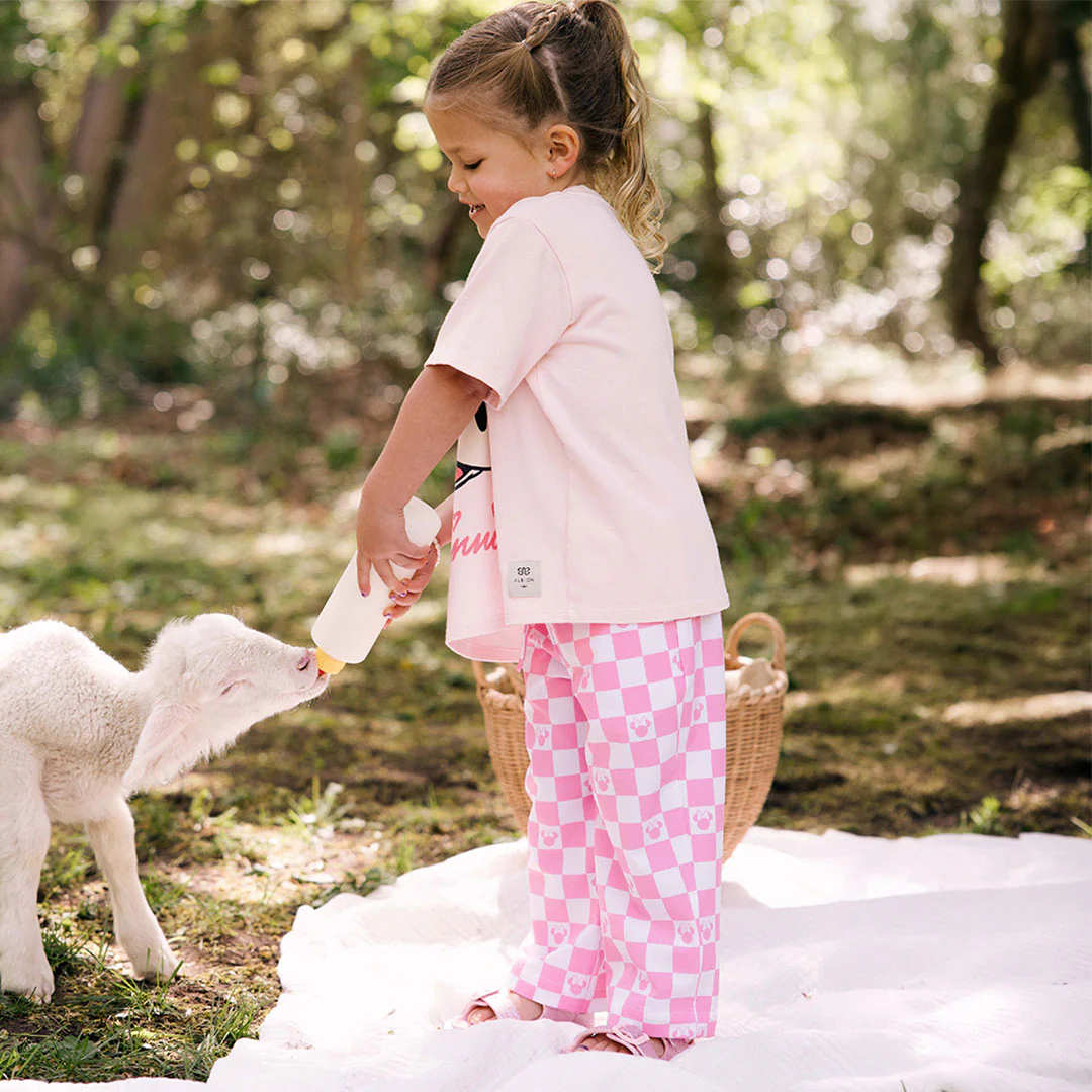 Mini Disney Audrey Wide Leg Pants, Pink Check - Image 3