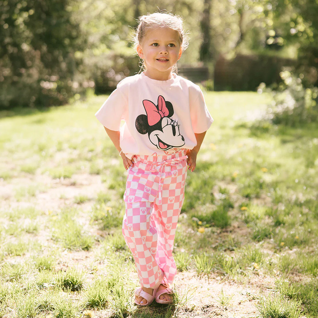 Mini Disney Audrey Wide Leg Pants, Pink Check - Image 4