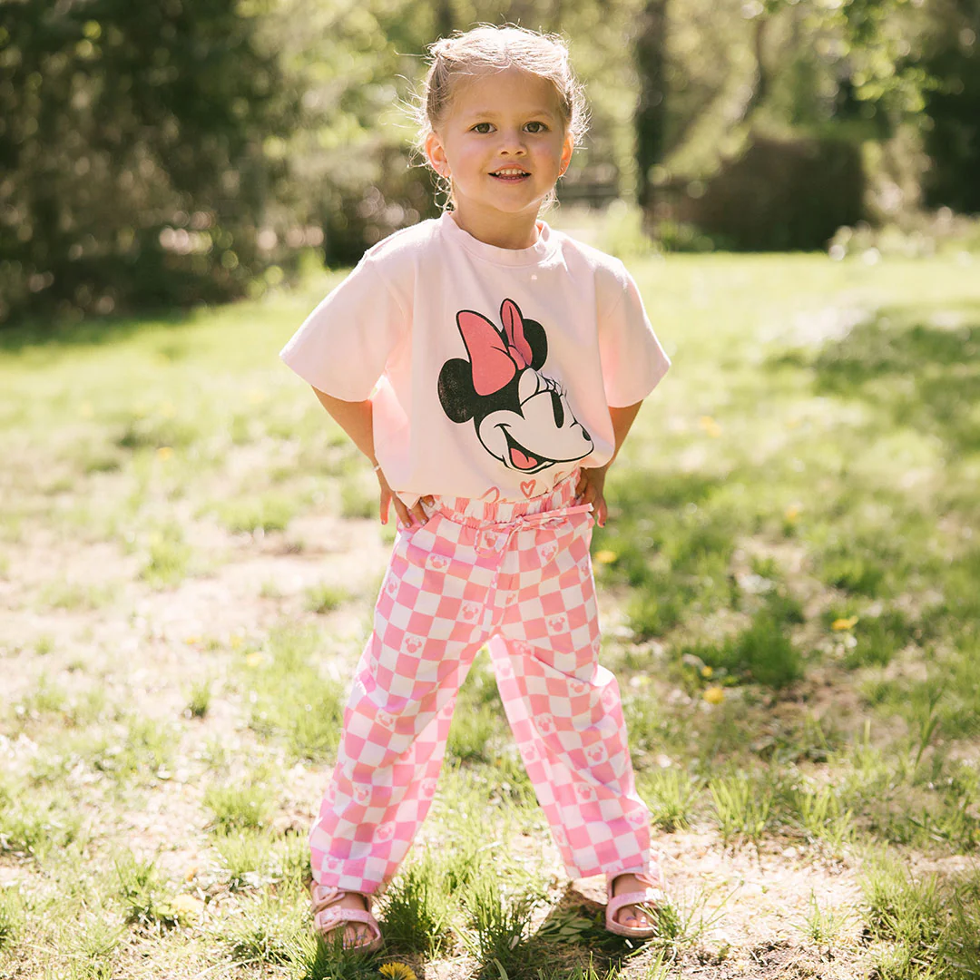 Mini Disney Audrey Wide Leg Pants, Pink Check - Image 5