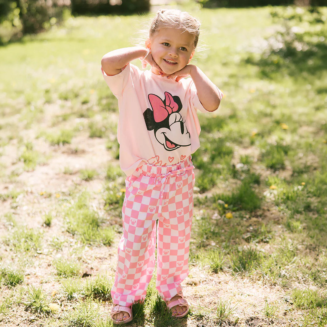Mini Disney Audrey Wide Leg Pants, Pink Check - Image 7