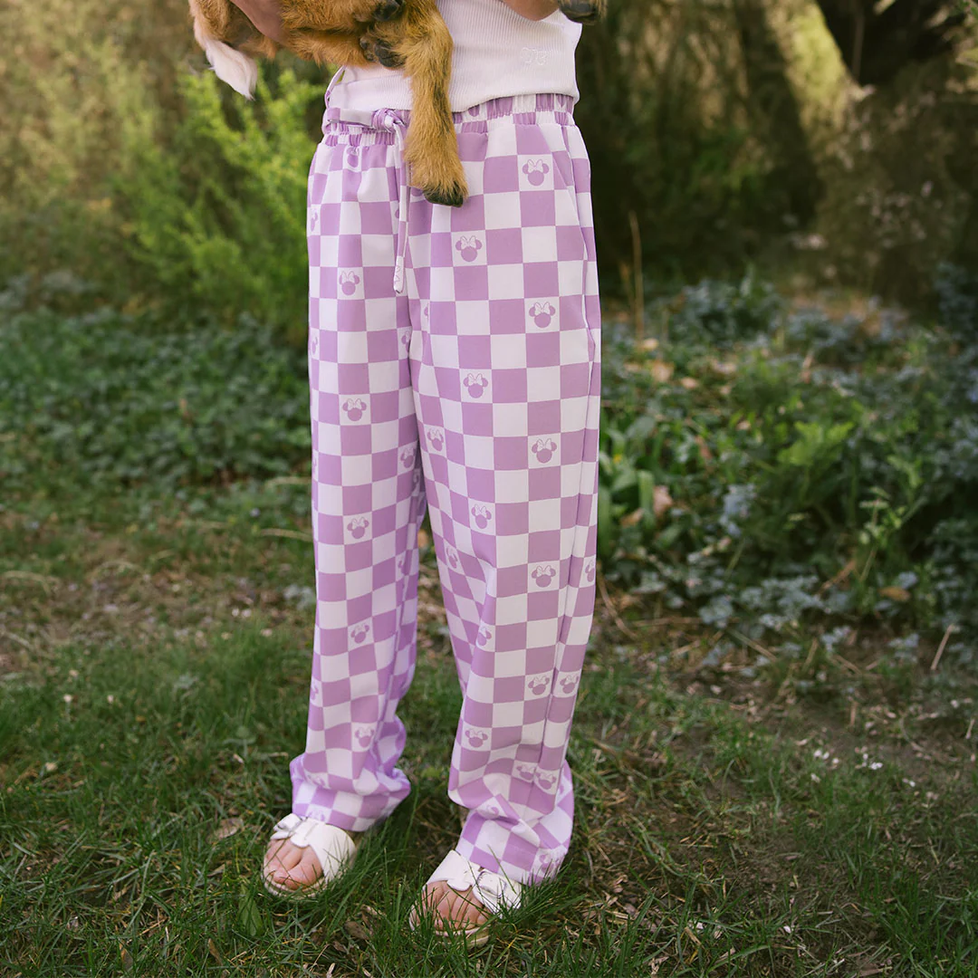 Mini Disney Audrey Wide Leg Pants, Purple Check - Image 4