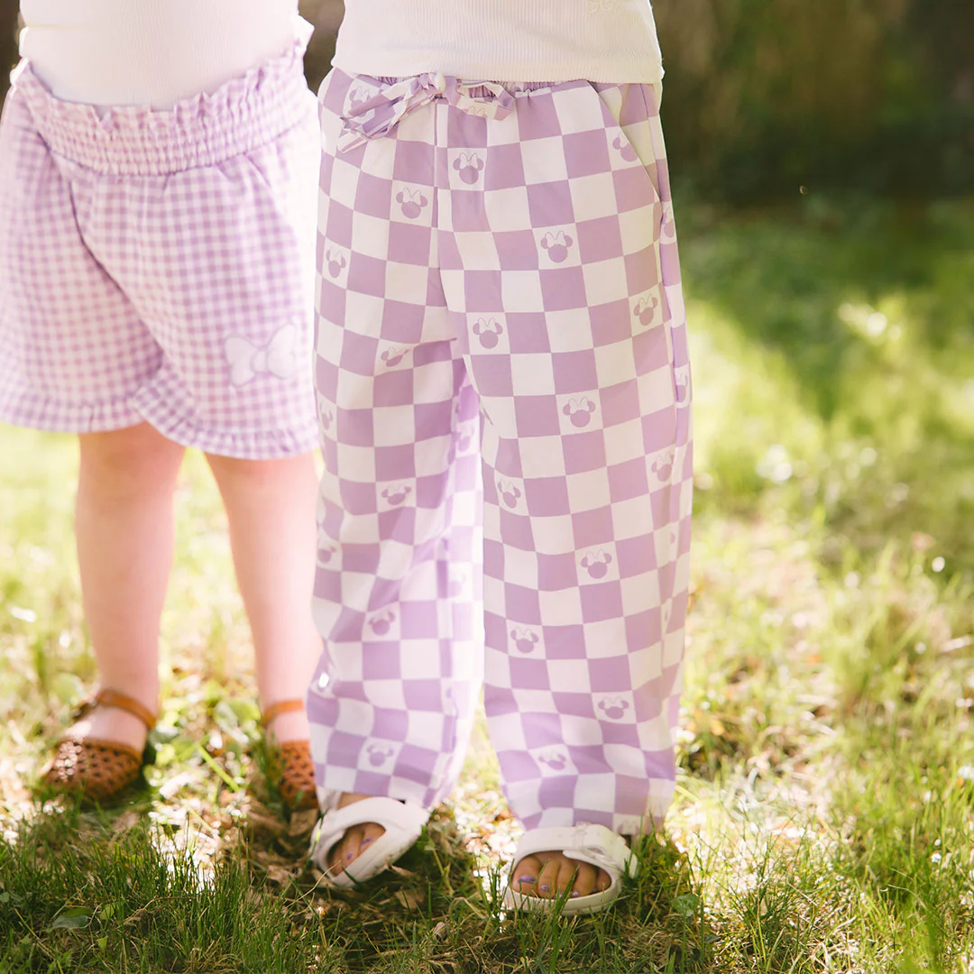 Mini Disney Audrey Wide Leg Pants, Purple Check - Image 6