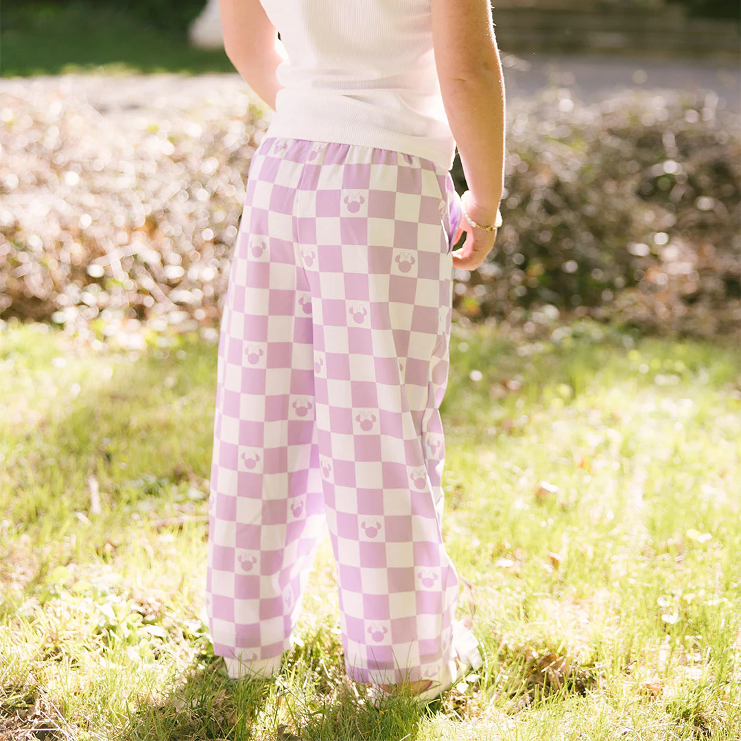 Mini Disney Audrey Wide Leg Pants, Purple Check - Image 7