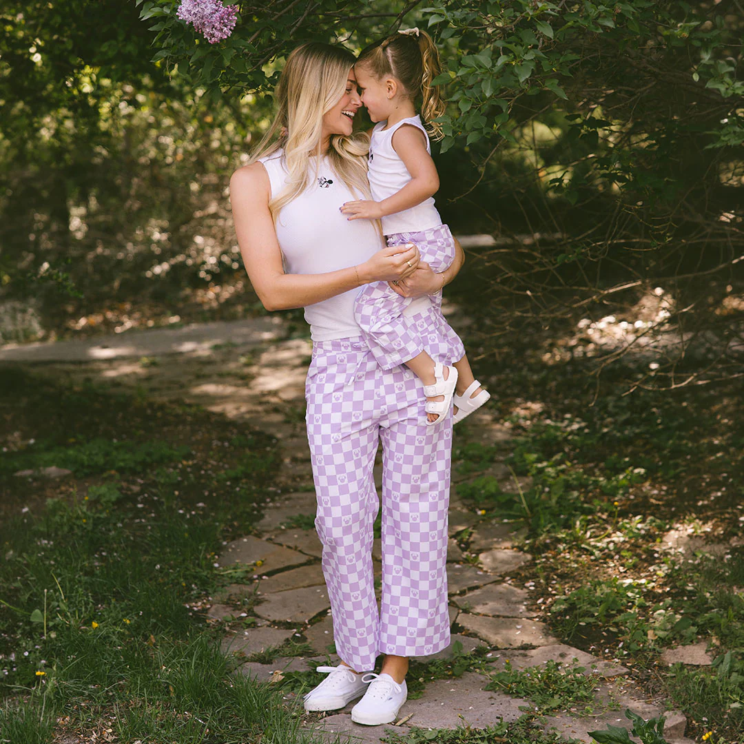 Mini Disney Audrey Wide Leg Pants, Purple Check - Image 8