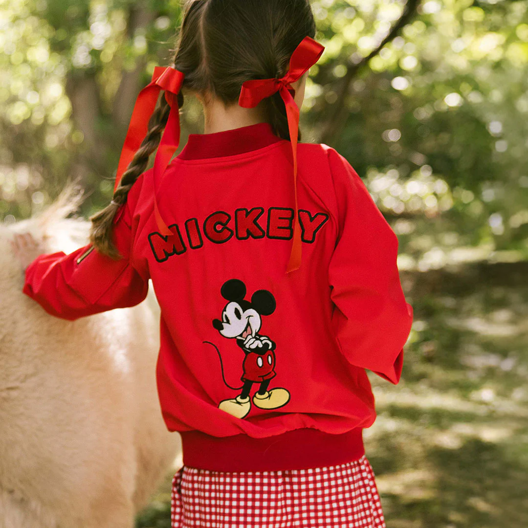 Mini Disney Bomber Jacket, Red - Image 5