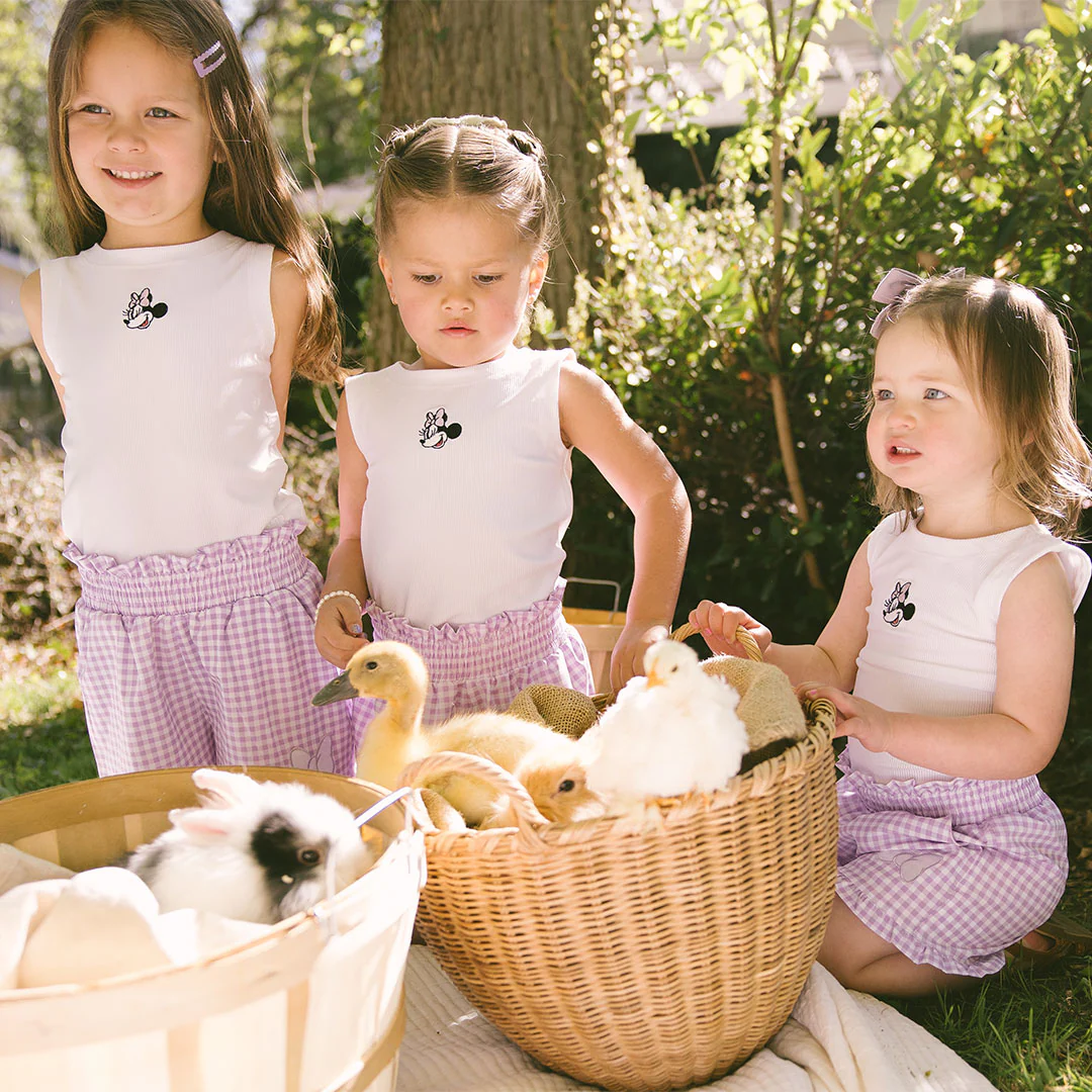 Mini Disney Bow Lake Shorts, Purple Gingham - Image 7