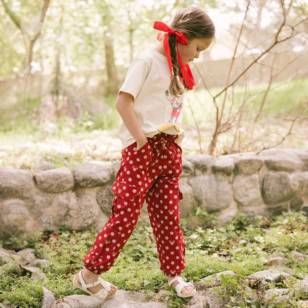 Mini Disney Cargo Joggers, Red Dot - Image 2