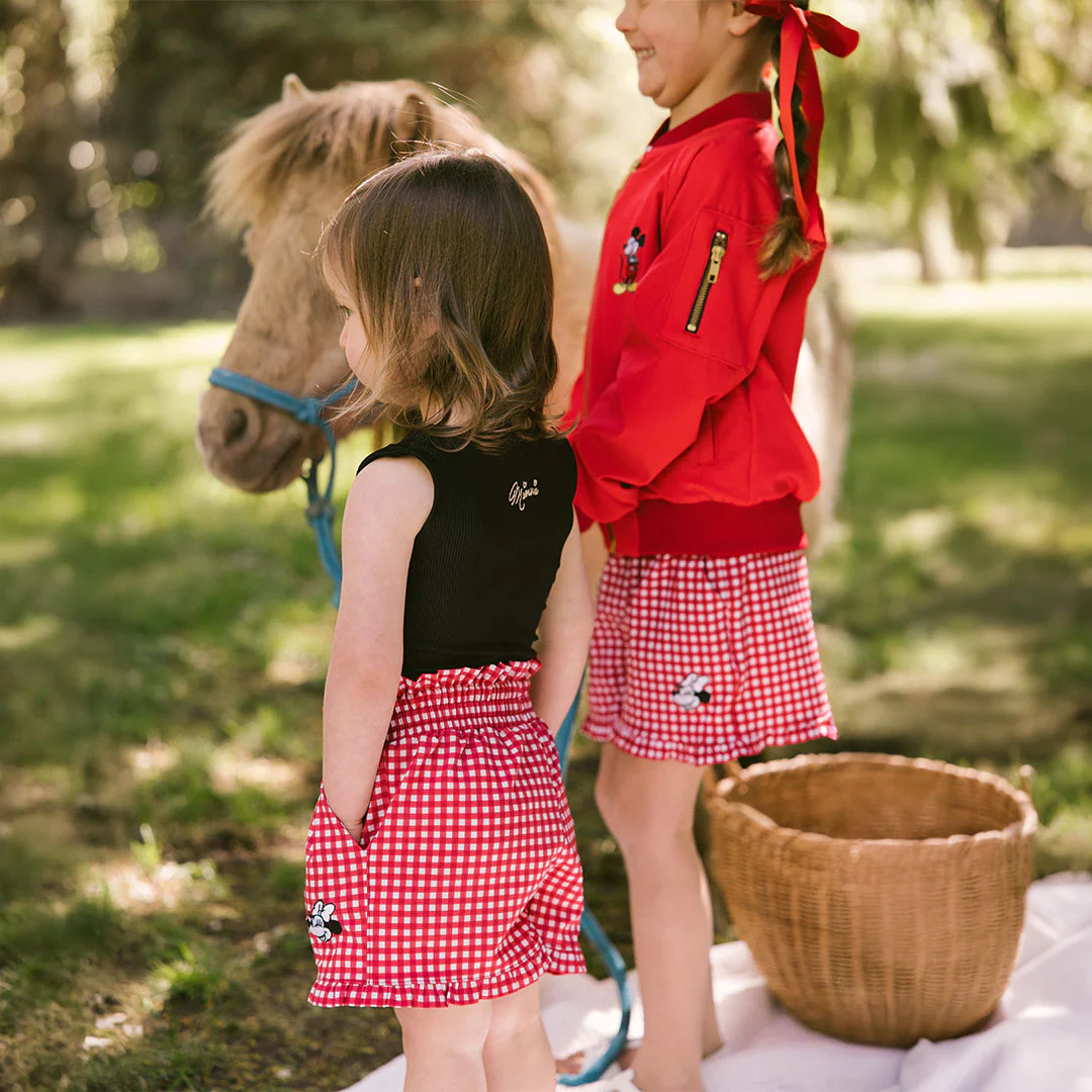Mini Disney Lake Shorts, Red Check - Image 3