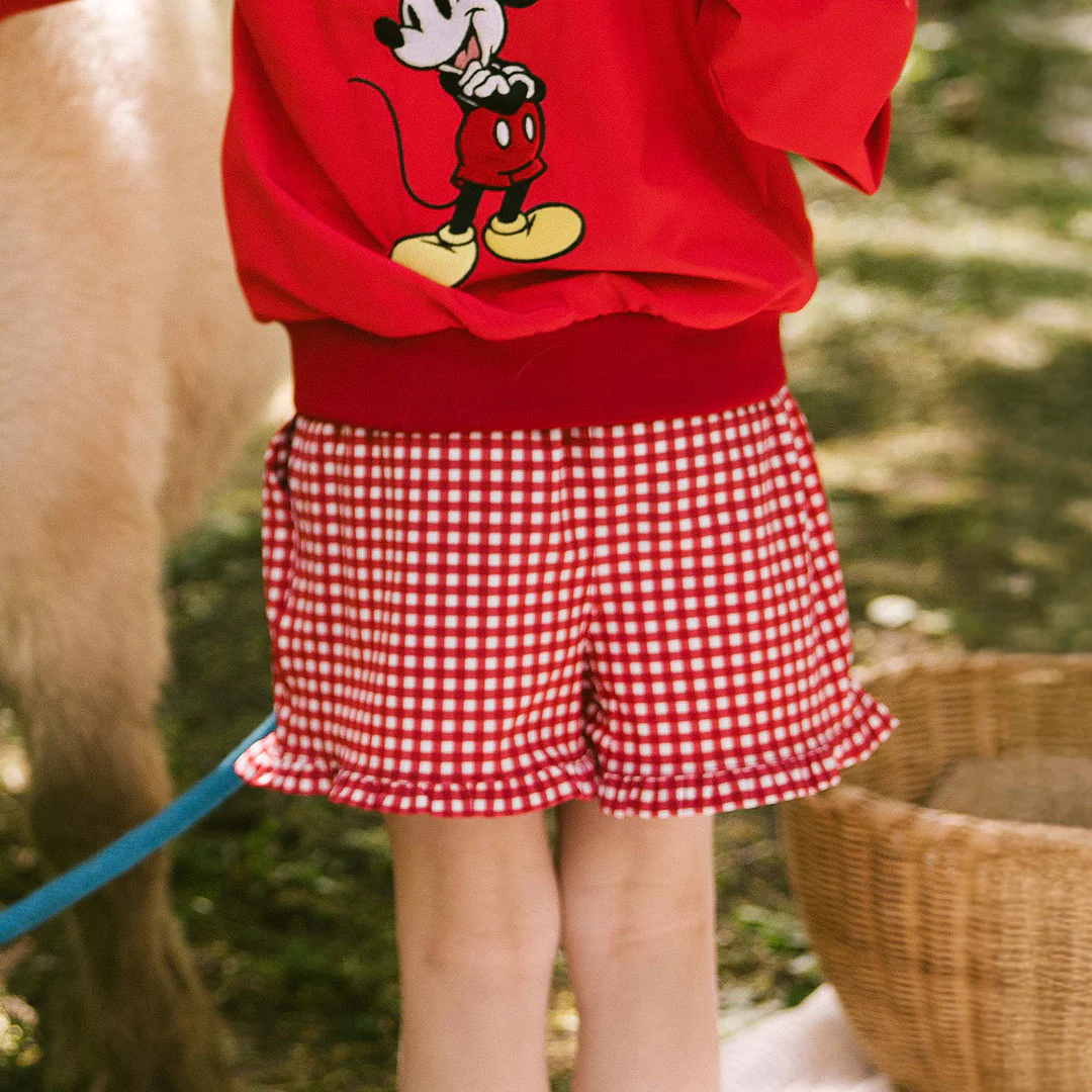 Mini Disney Lake Shorts, Red Check - Image 6