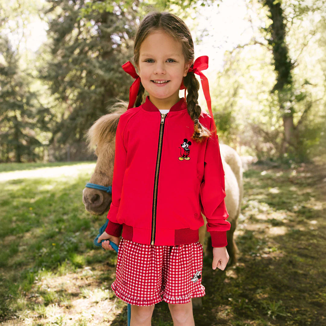 Mini Disney Lake Shorts, Red Check - Image 8