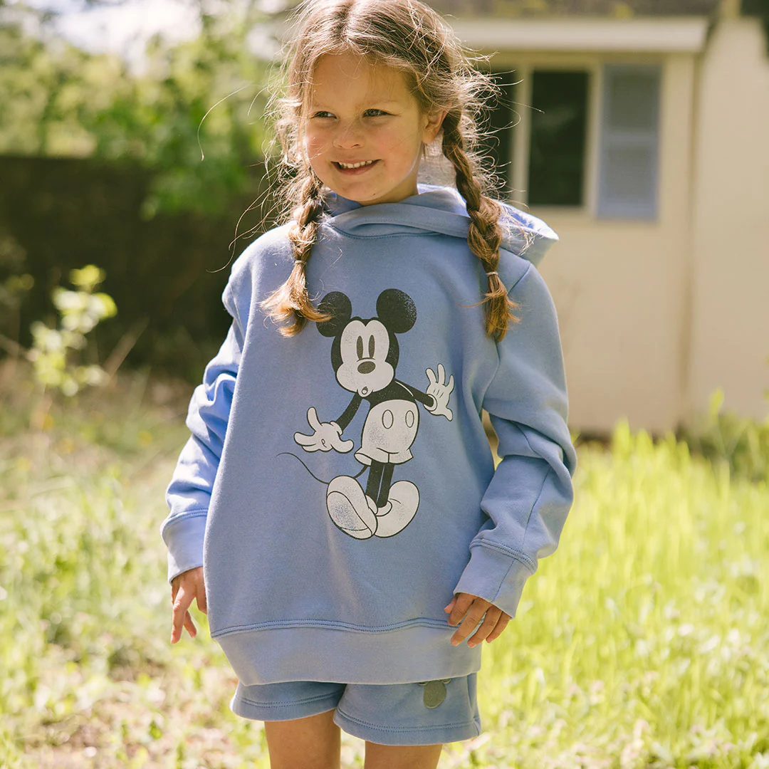 Mini Disney Mickey Boyfriend Hoodie, Sky Blue - Image 4