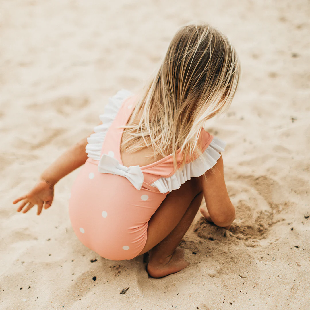 Mini Ruffle One-Piece, Pink Dottie - Image 4