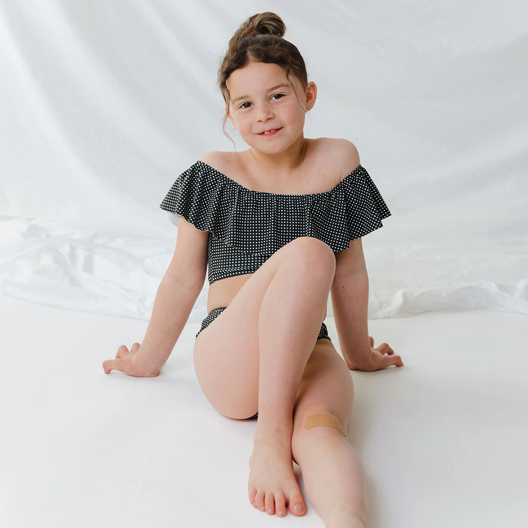 Mini Wave Two-Piece Set, Black Checkers - Image 4